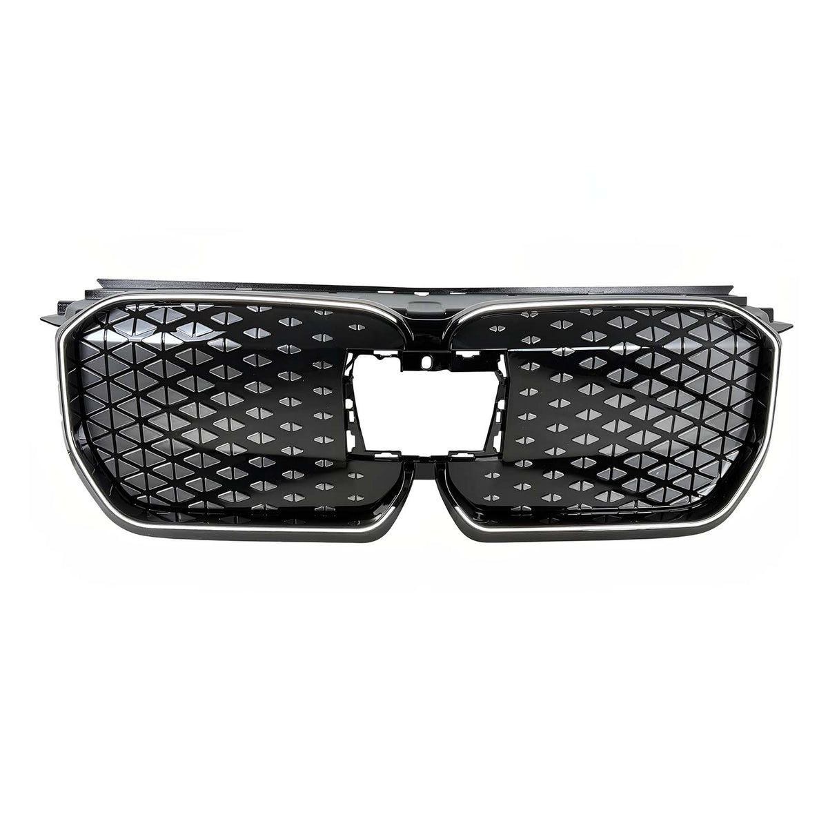Black Front Bumper Grill Grille Fit BMW iX1 U11 2023-2025 W/LED Light