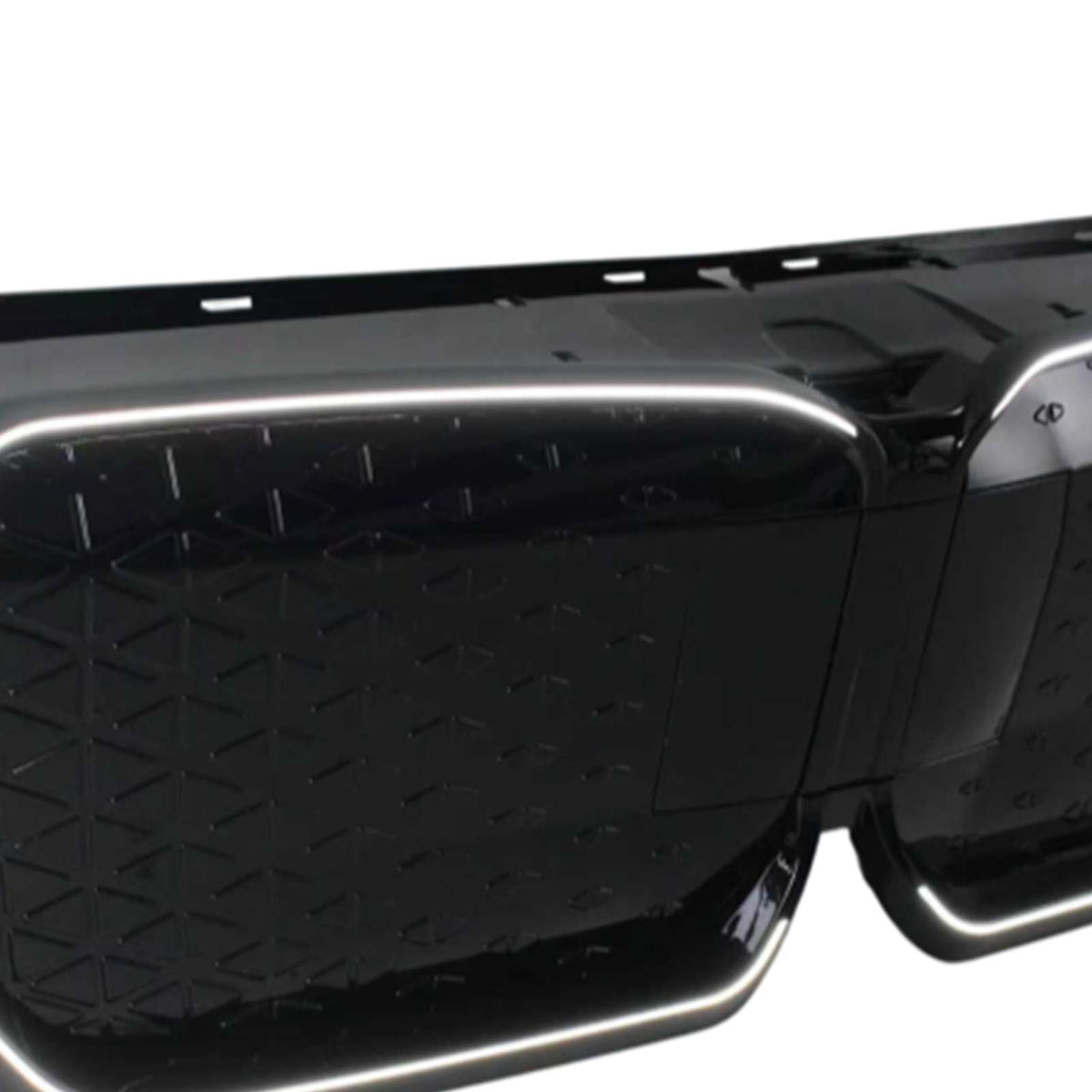 Black Chrome Front Bumper Grill Grille Fit BMW iX1 U11 2023-2025 W/LED Light