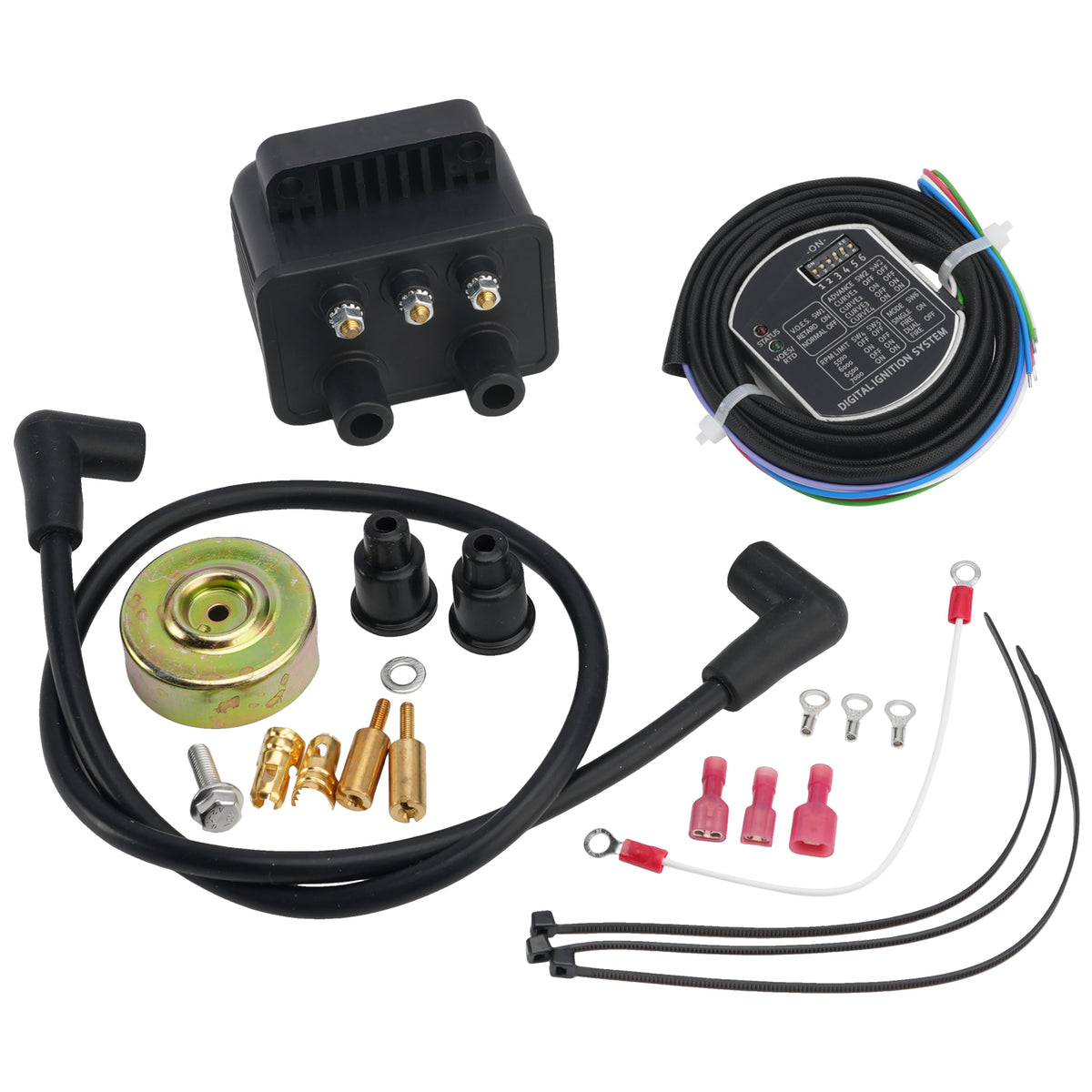Complete Single Fire Ignition Kit For Big Twin EVO Shovel & Sportster XL 70-03