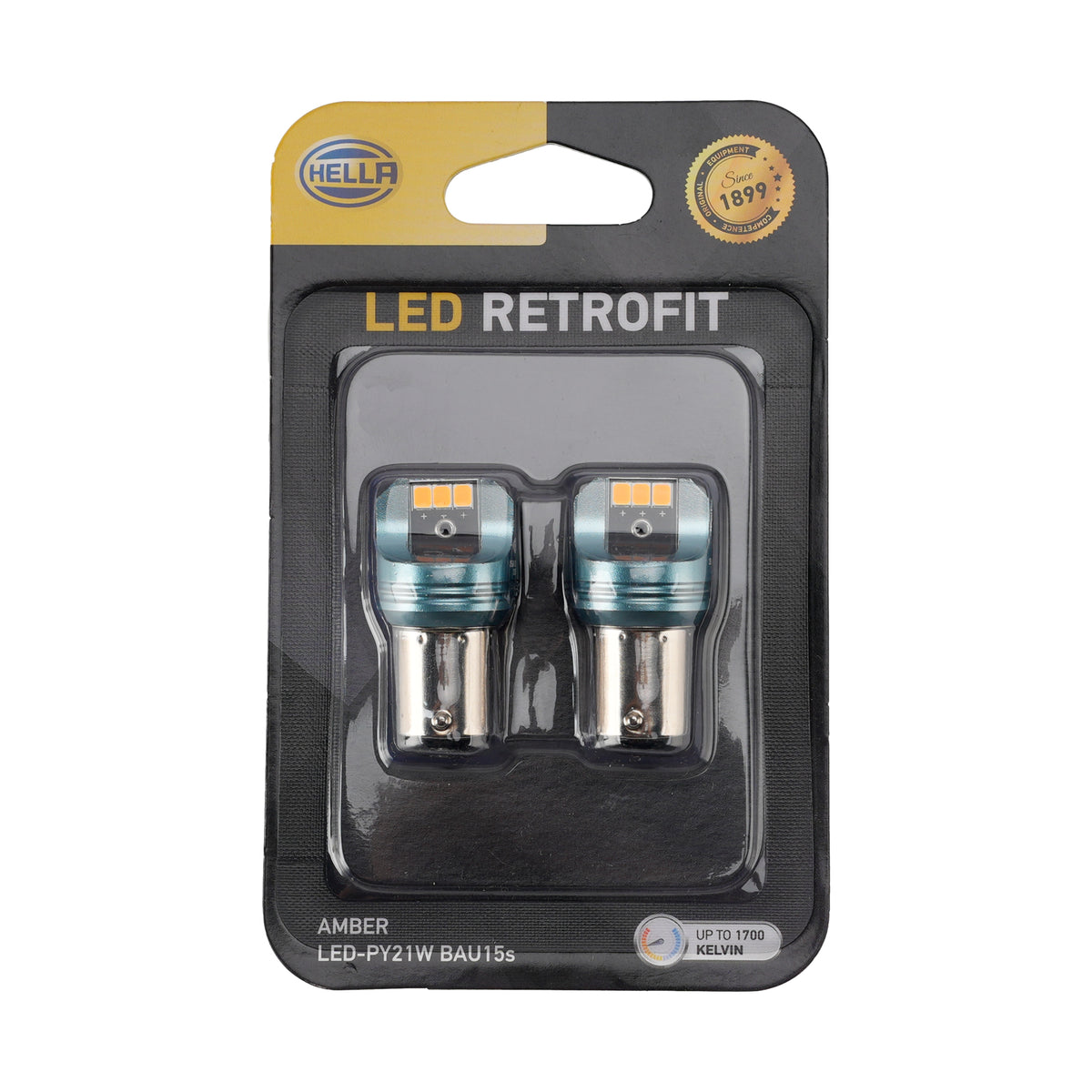 Car Light LED Auxiliary Bulb Kit PY21W 12V 3W 1700K Amber For HELLA LEDS25AA3