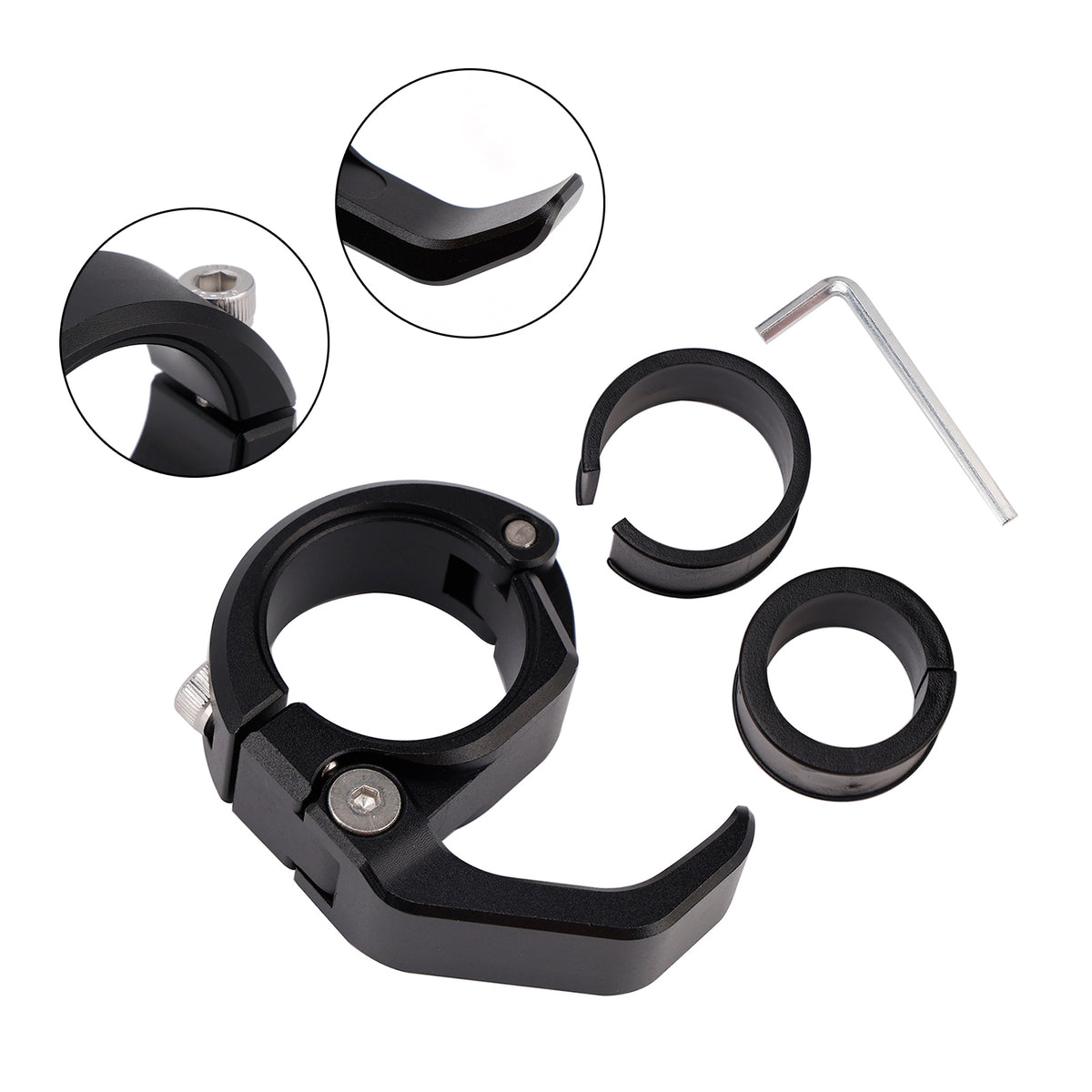 Hanger Helmet Hook Mounting Holder Black 22-25Mm Universal For Motorcycle Utv