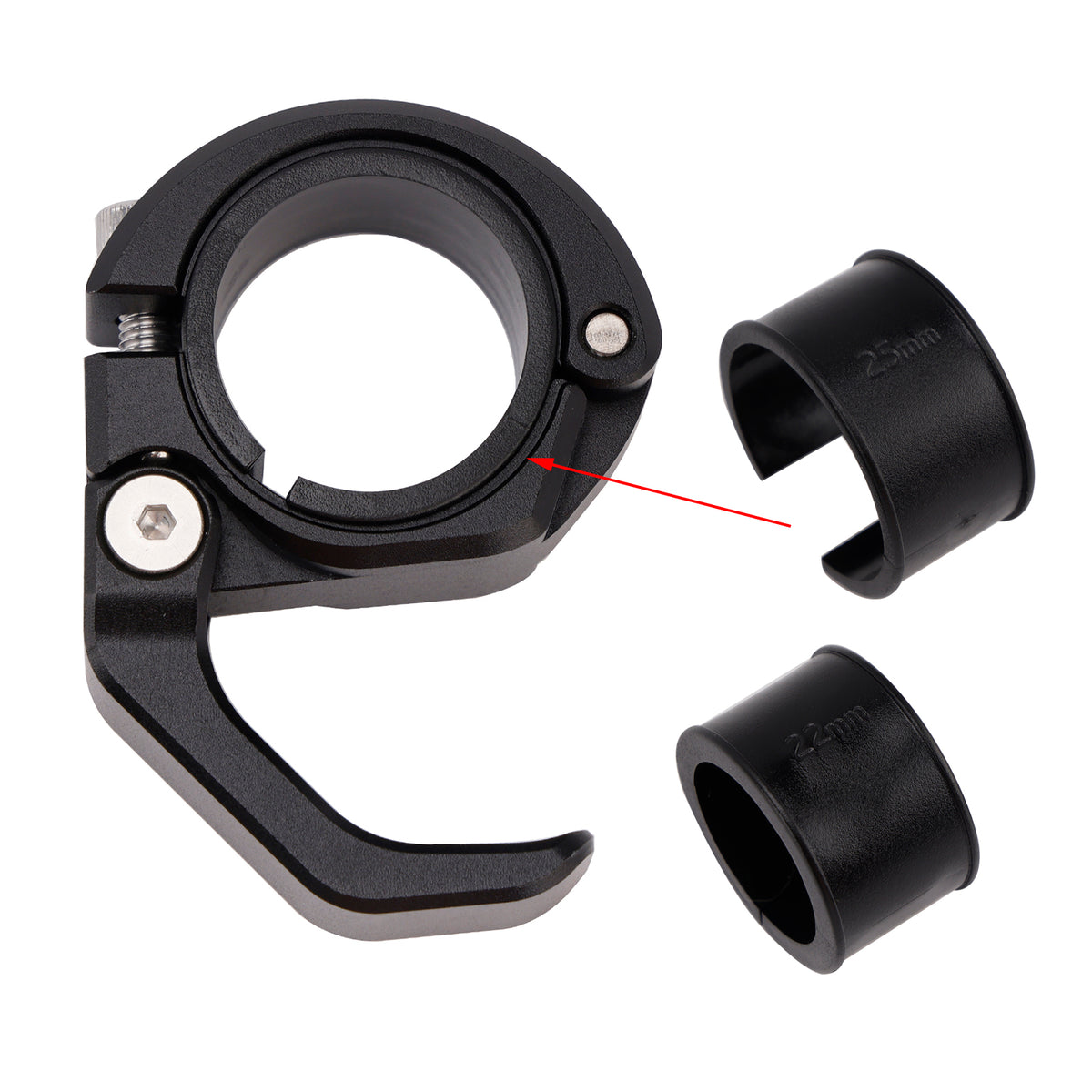 Hanger Helmet Hook Mounting Holder Black 22-25Mm Universal For Motorcycle Utv