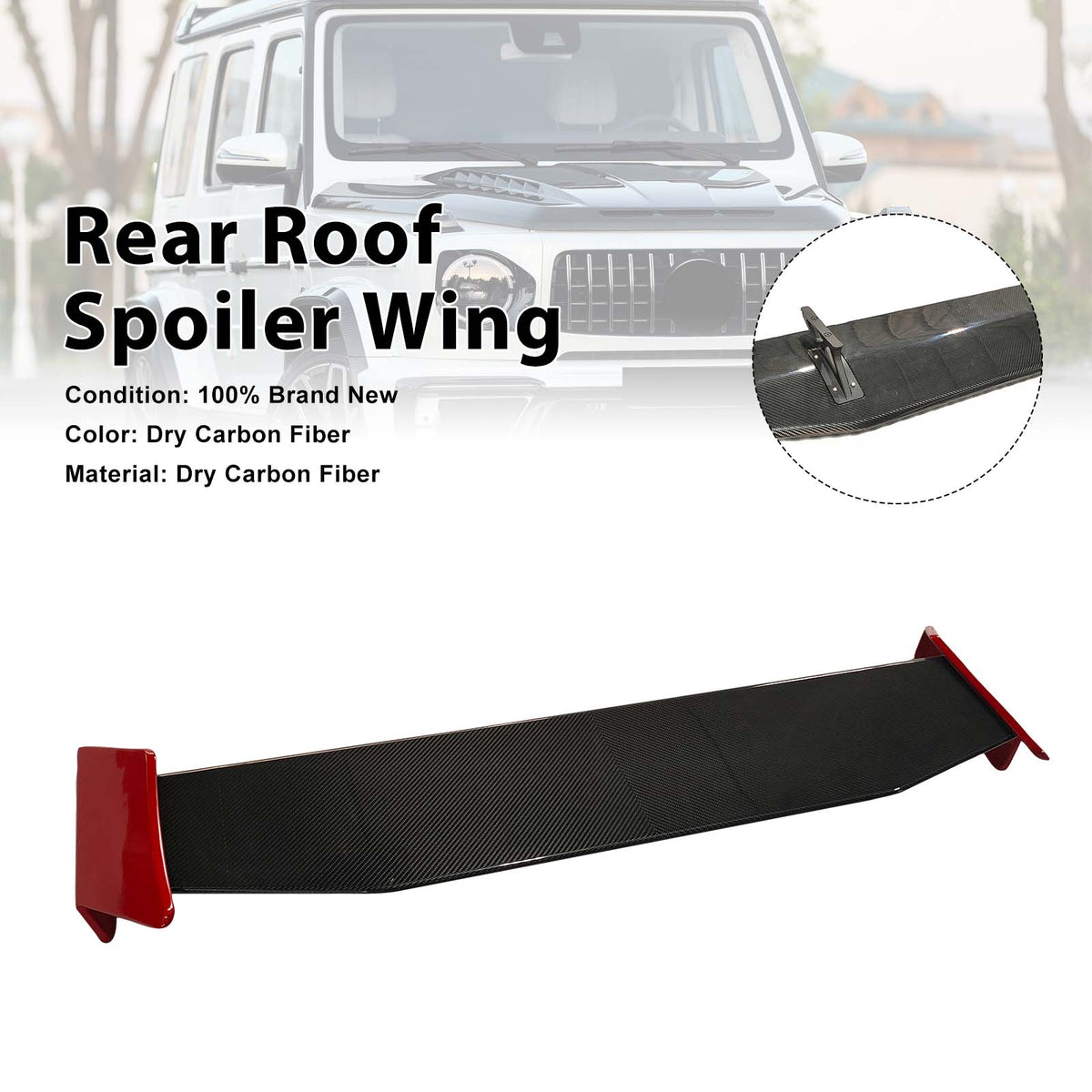 Carbon Fiber Rear Roof Spoiler Wing Fit Benz W463A W464 2019-2023 Rocket Style