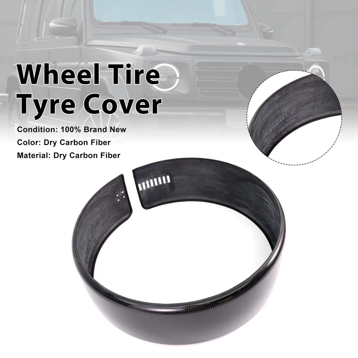 Carbon Fiber Spare Wheel Ring Tire Cover Fit Mercedes W463 W464 W465 G550 G63