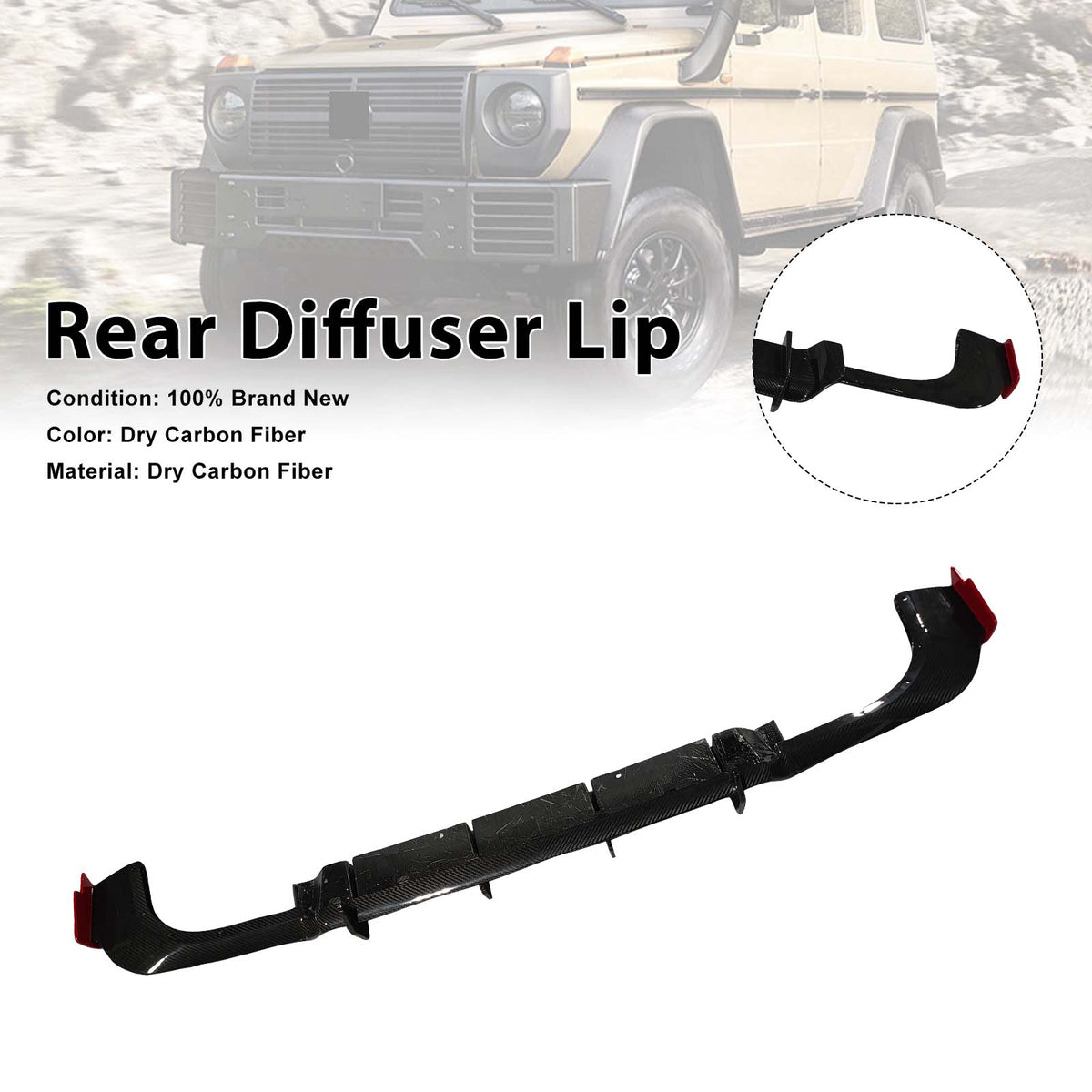 Dry Carbon Rear Diffuser Lip Fit Benz W464 B800 B900 2019-2023 Rocket Style