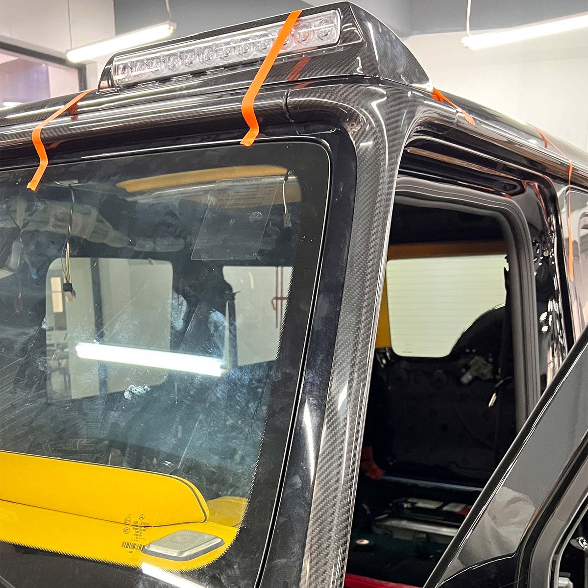 Carbon Fiber Front Window A-Pillar Addon Fit Benz G Class W464 G500 2019-2023