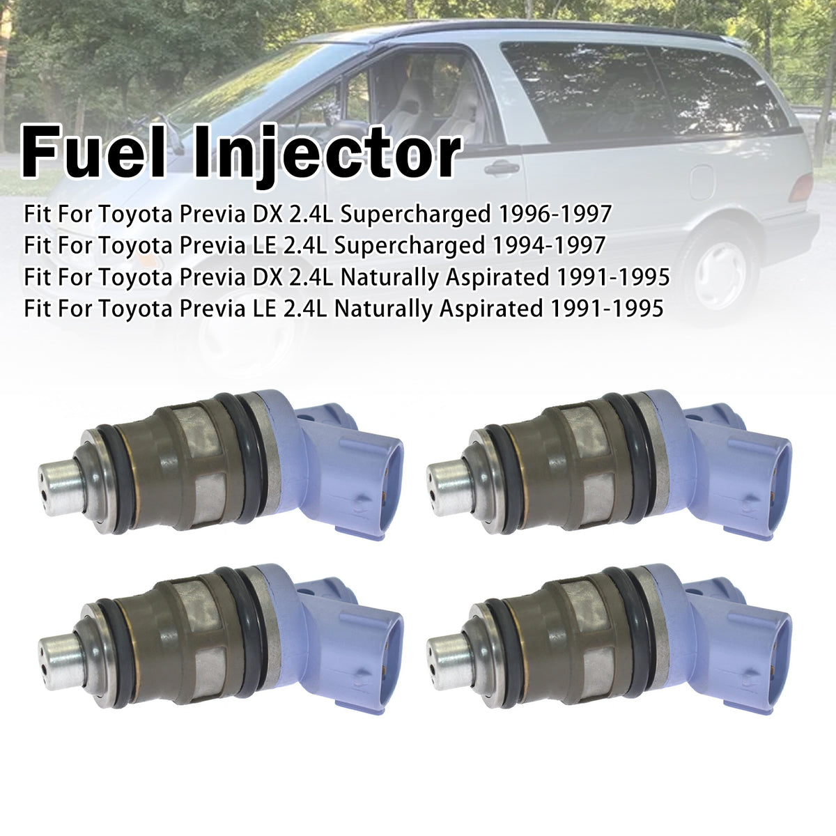 4Pcs Fuel Injector For Toyota Previa DX 2.4L Supercharged 96-97 23250-76010