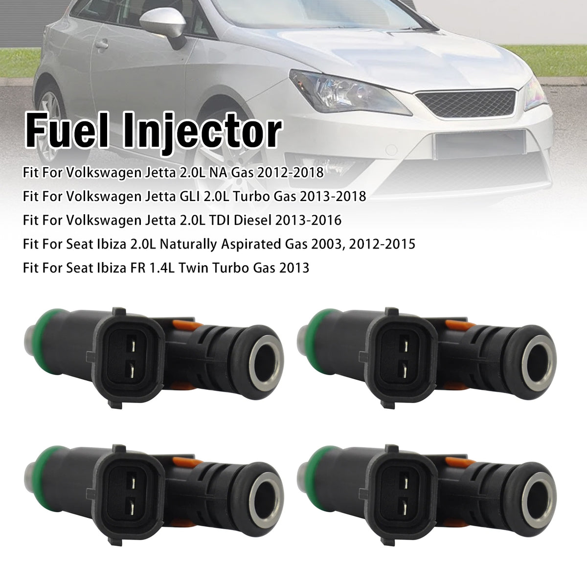 4Pcs Fuel Injector For Volkswagen Jetta 2.0L NA Gas 2012-2018 06A906031CP