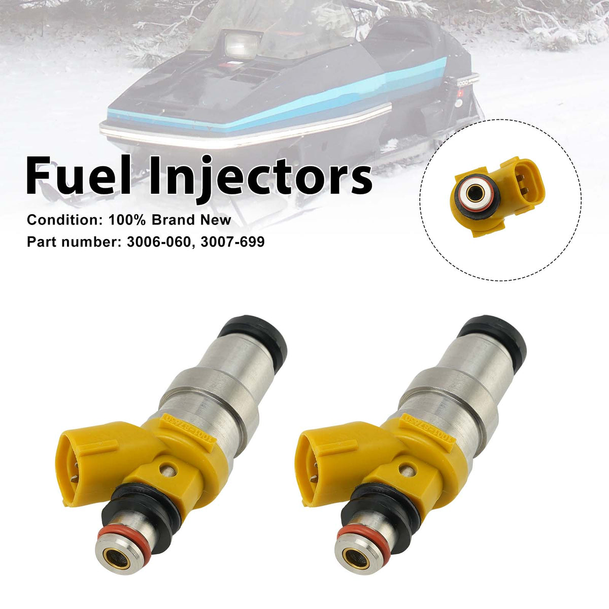 2PC 3007-699 Fuel Injectors 3006-060 For Arctic Cat ZR ZL Sabercat M6 M7 M8