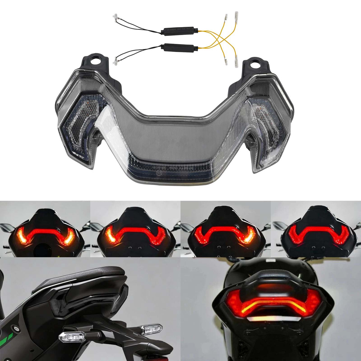 LED Tail Light Turn Signals Integrated For KAWASAKI Z900 Z900SE 2025-2026 Clear