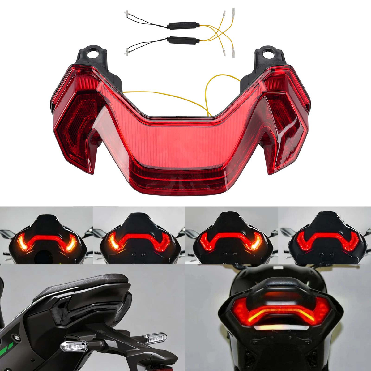 LED Tail Light Turn Signals Integrated For KAWASAKI Z900 Z900SE 2025-2026 Red