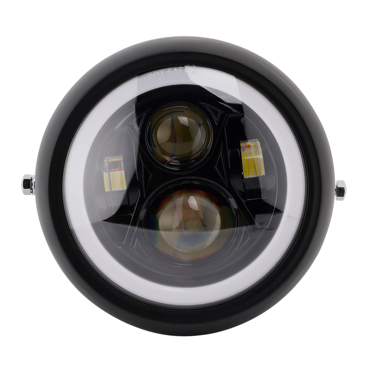55W 7.5" Beam Headlight Fog Lamp Custom 4000Lm Black Fits For Racer Bobber
