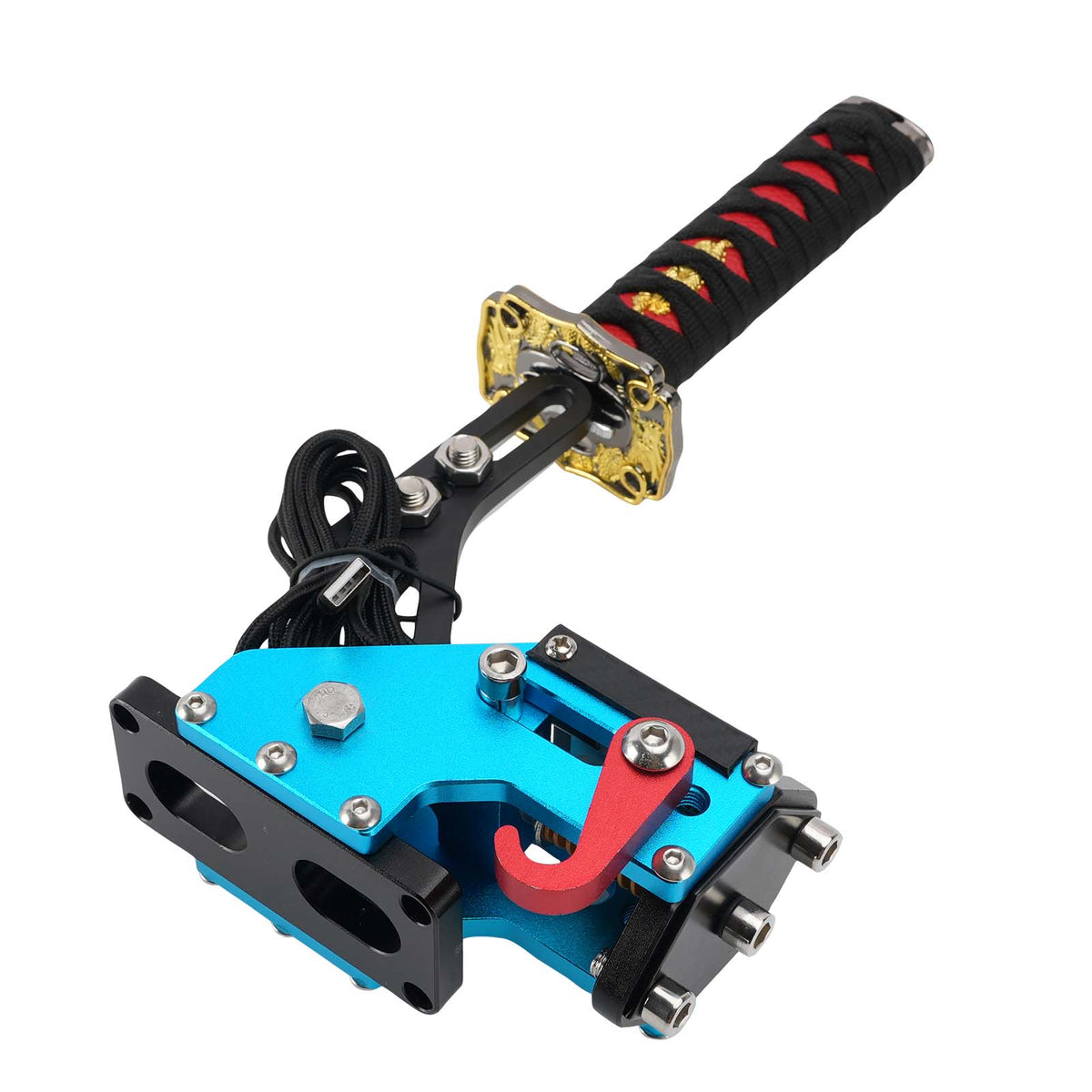 14Bit PC USB3.0 SIM Handbrake Sword Hilt for Racing Games Steering Wheel Stand