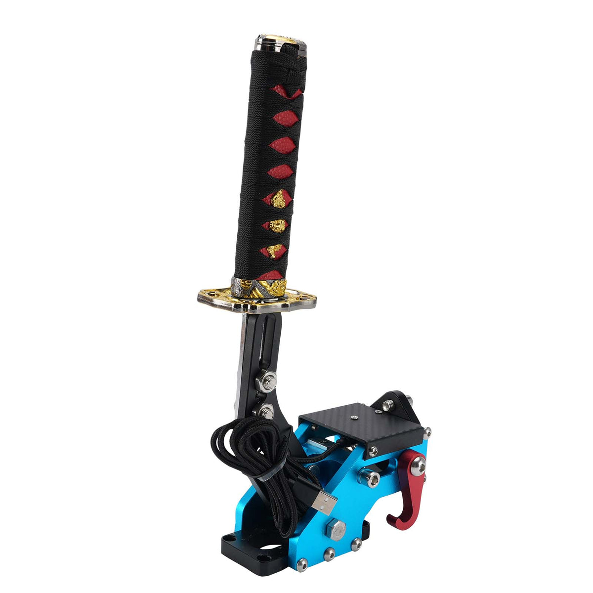 14Bit PC USB3.0 SIM Handbrake Sword Hilt for Racing Games Steering Wheel Stand
