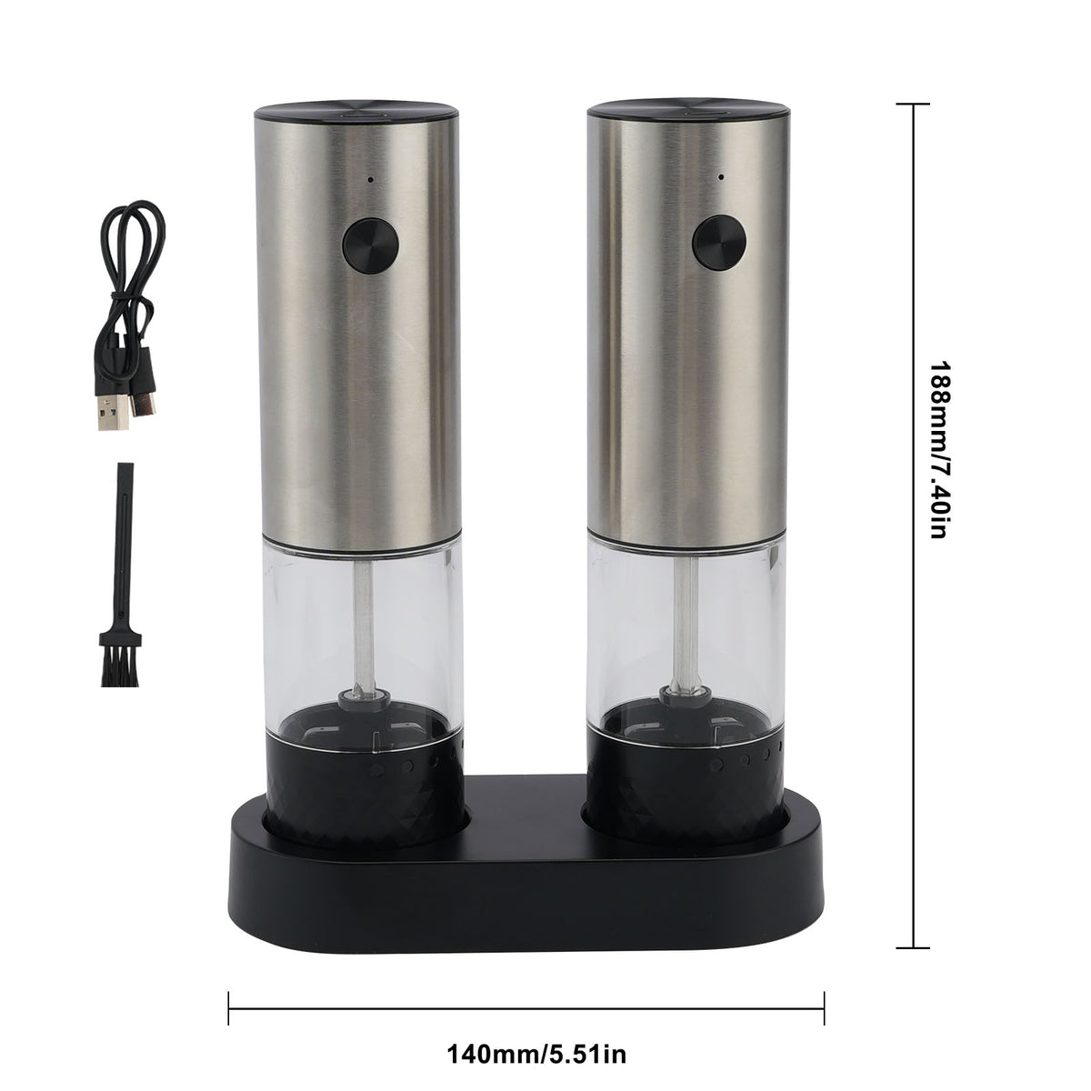 EG-B-BS Electric Grinder Electric Salt and Pepper Grinder Set Led Home Kitchen