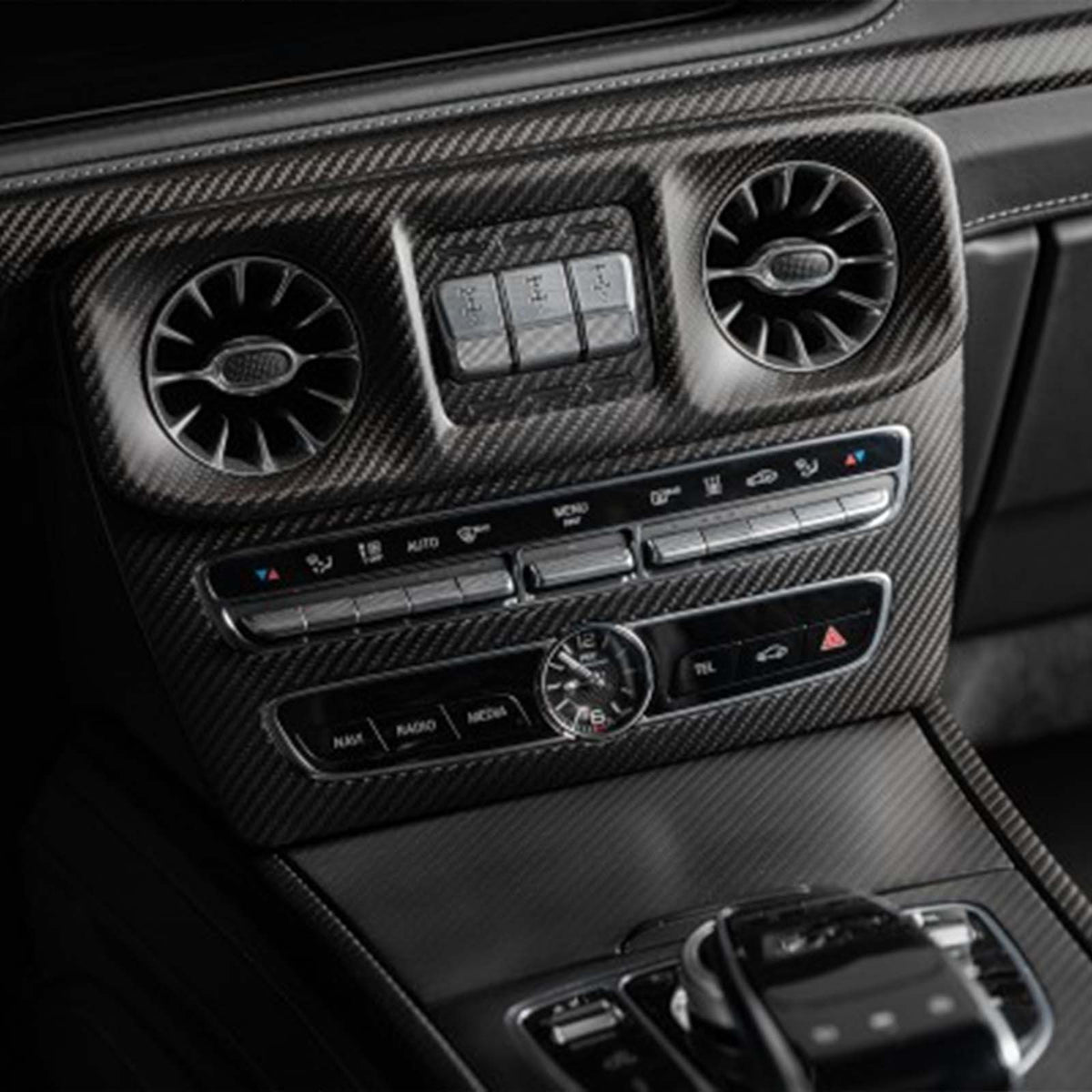 Carbon Fiber Center Console Volume CD Cover Fit Benz G Class W464 2019-2023