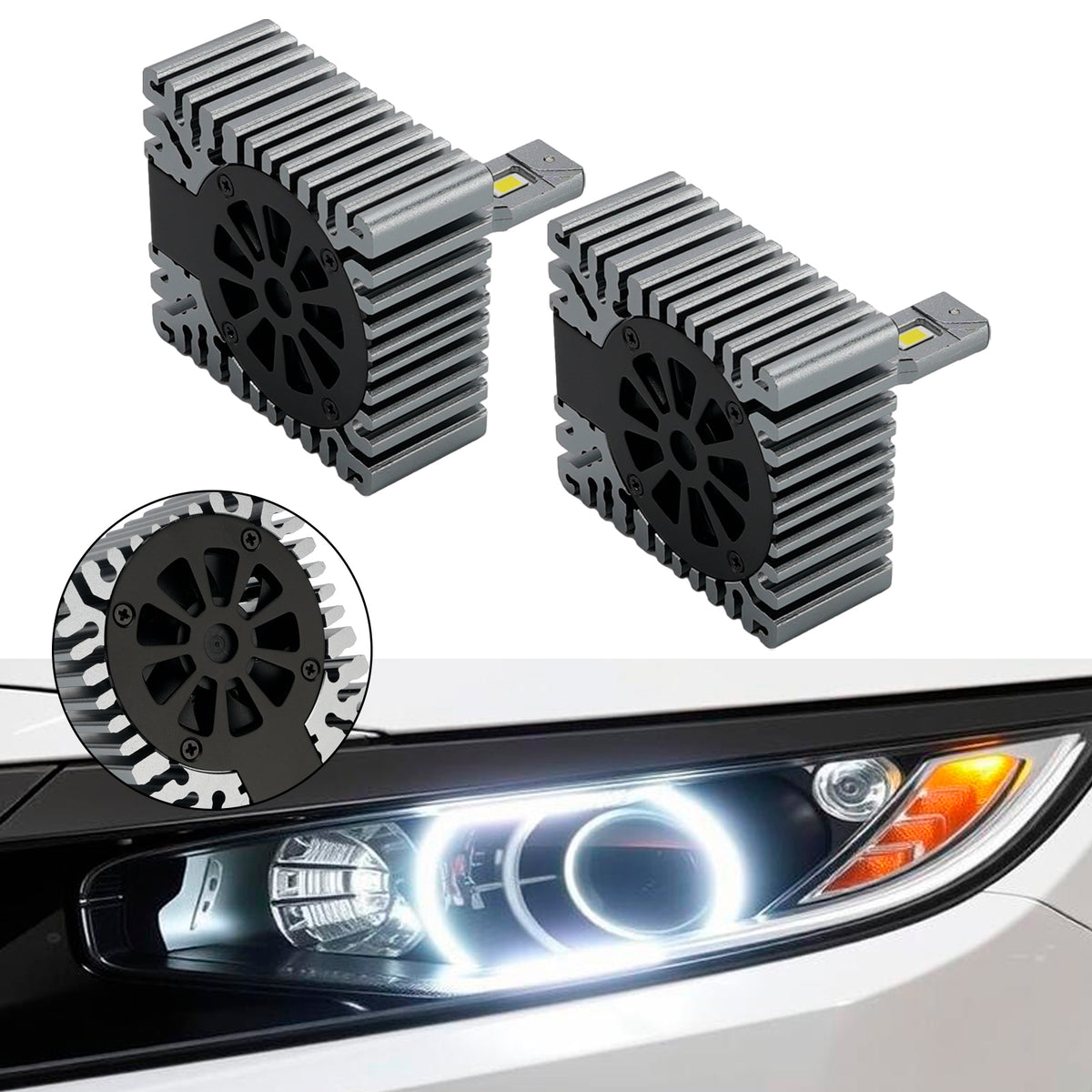 LED Headlight Bulb Kit High Low Beam Lamp D5S 12V 45W 6000K For OSRAM 166540CW