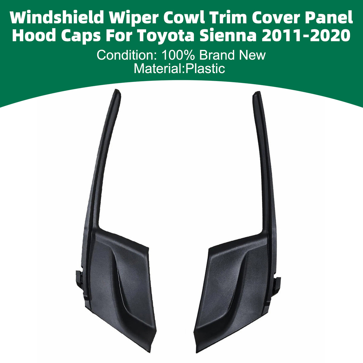 Windshield Wiper Cowl Trim Cover Panel Hood Caps For Toyota Sienna 2011-2020