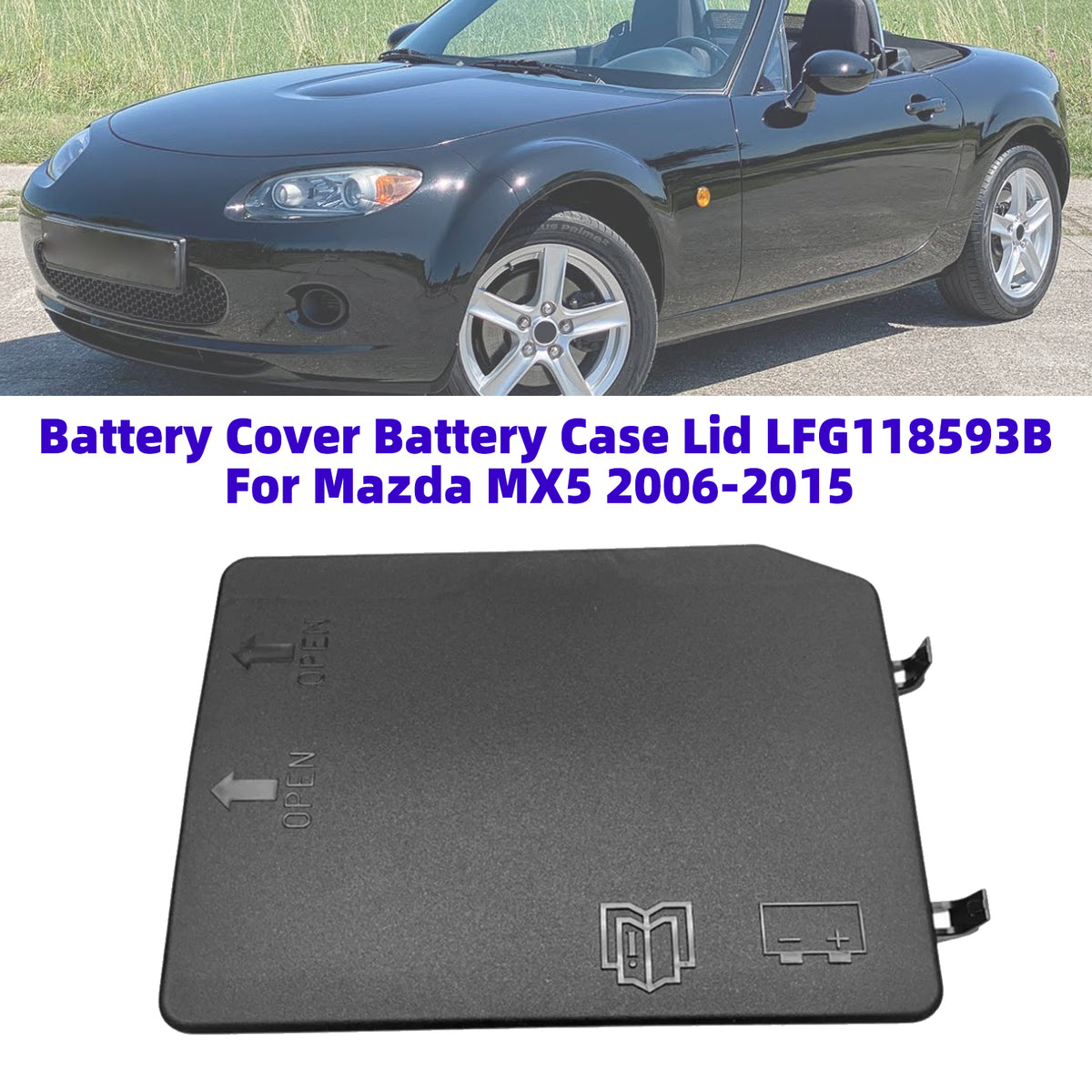 Battery Cover Battery Case Lid LFG118593B For Mazda MX5 2006-2015