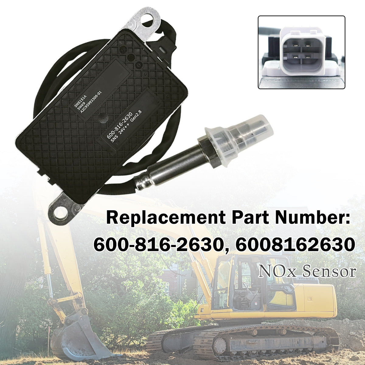 600-816-2630 6008162630 Nitrogen Oxide NOX Sensor For Komatsu Excavator