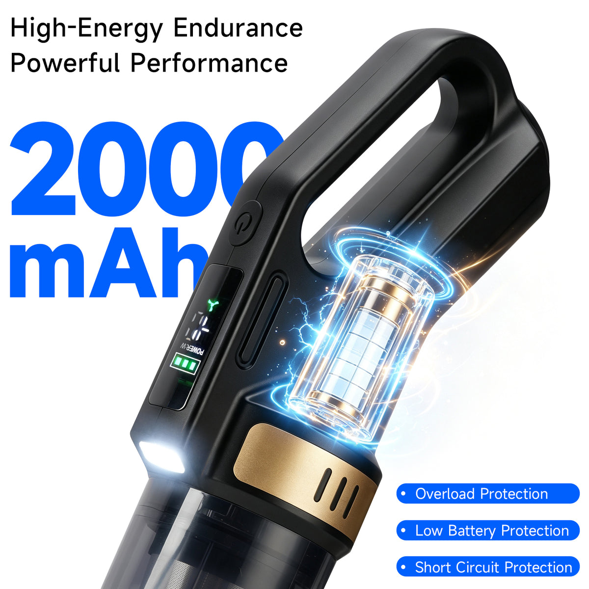 20000Pa Cordless Handheld Vacuum Cleaner Strong Real Suction For Car and Home