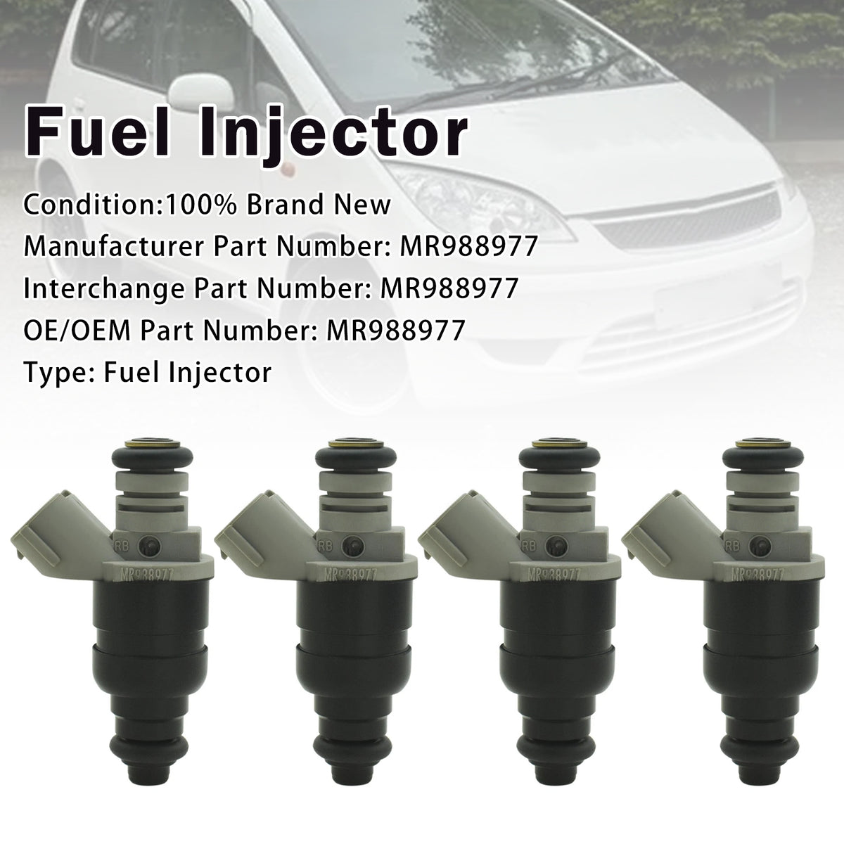 4Pcs Fuel Injector For Mitsubishi Colt 1.3L Smart Forfour 04-08 MR988977