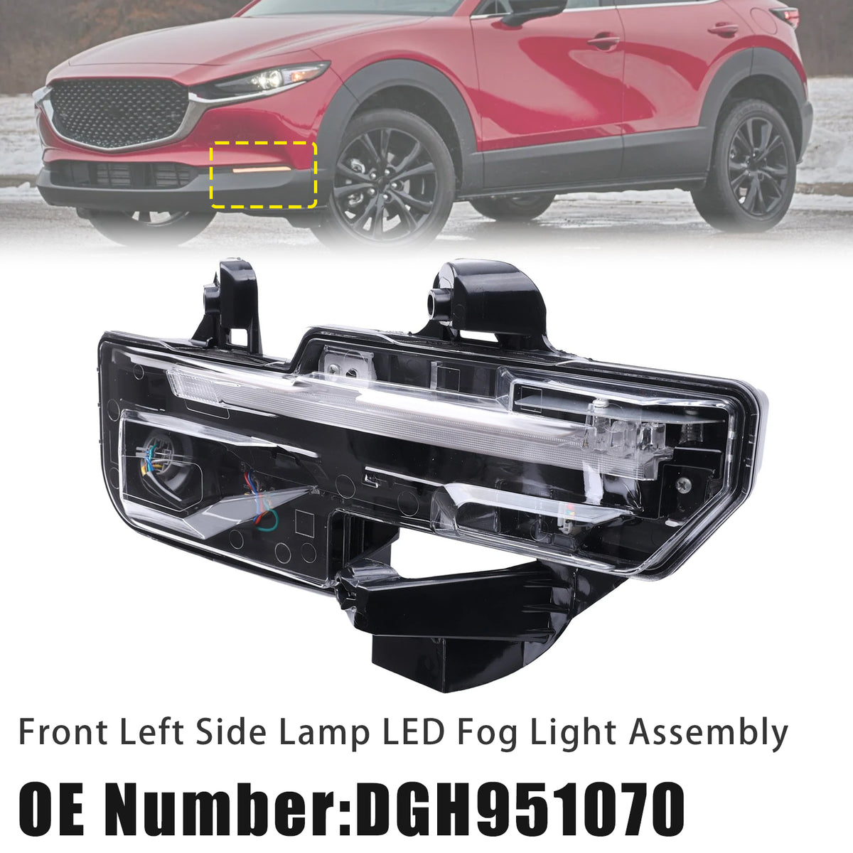 Front Left LED Fog Light Assembly DGH951070 For Mazda CX30 2020-2023