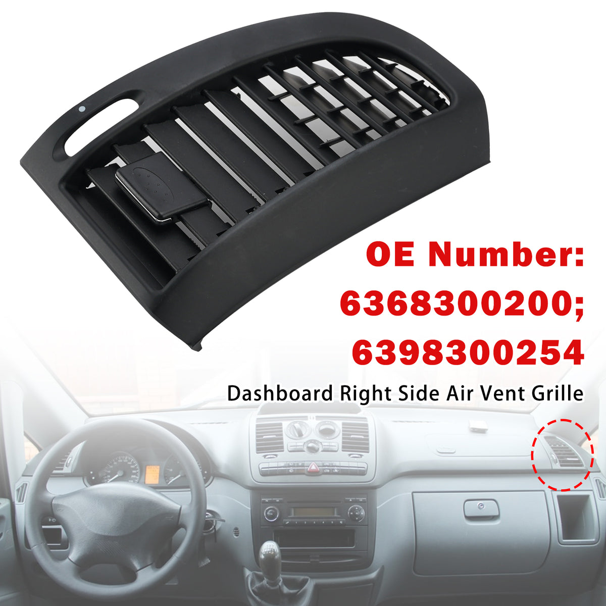 Dashboard Right Air Vent 6398300254 For Benz W636 04-15 W639 10-17