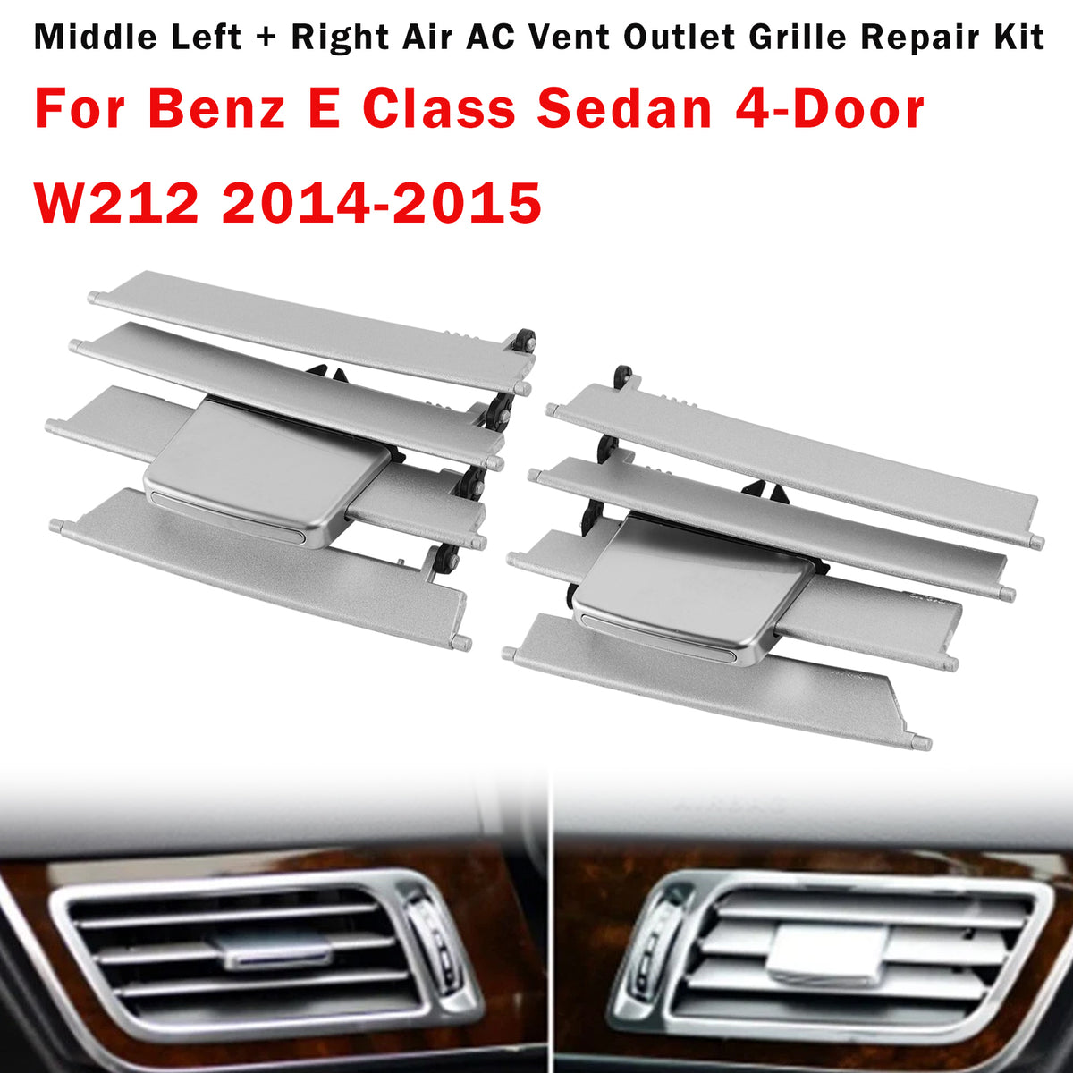 Middle Left + Right Air Vent Repair Kit For Benz E Class W212 2014-2017