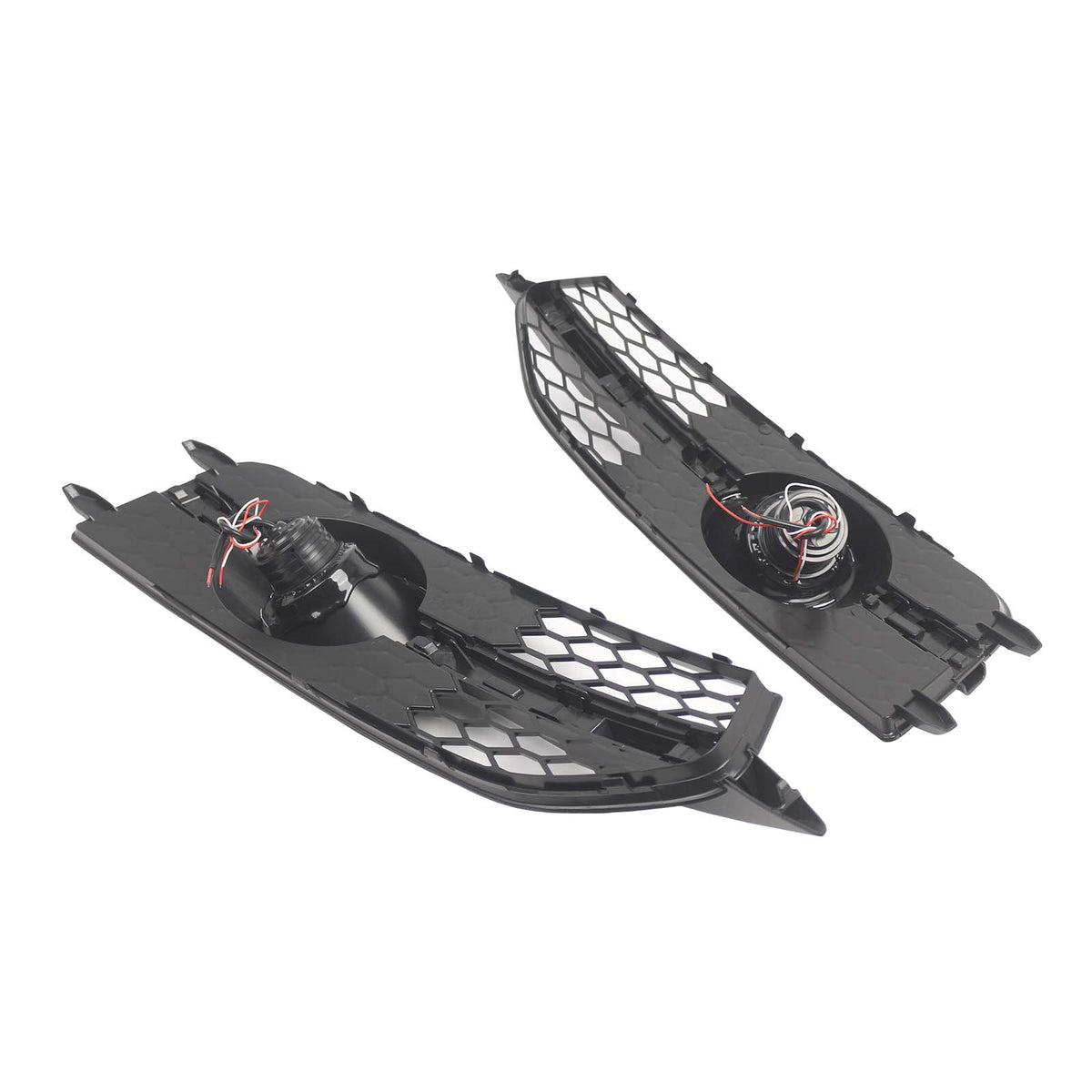Black Front Bumper Fog Light Grille Cover Bezel Fit Audi A7 S7 S-Line 2012-2015