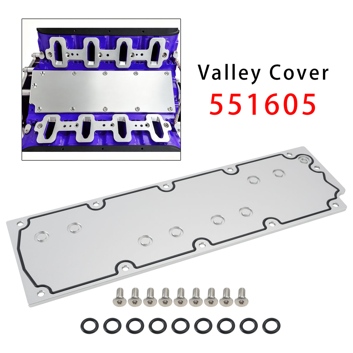 LS Gen 4 O-Ringed Valley Pan Cover Plate Low Profile For LSX LS3 551605