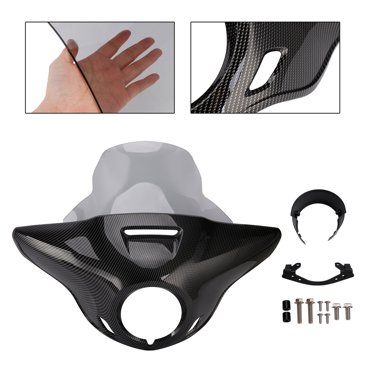 Windshield Headlight Fairing fit for CMX1100 Rebel 21-24 Simulated Carbon+Gray