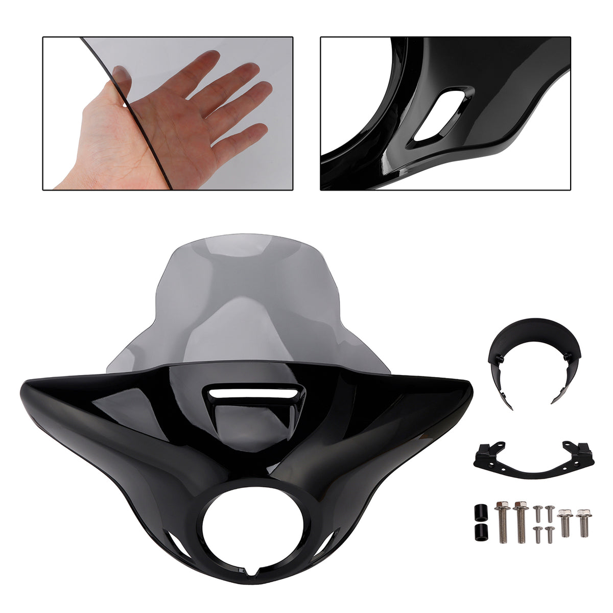 Windshield Headlight Fairing fit for CMX1100 Rebel 21-24 Gloss Black+Gray