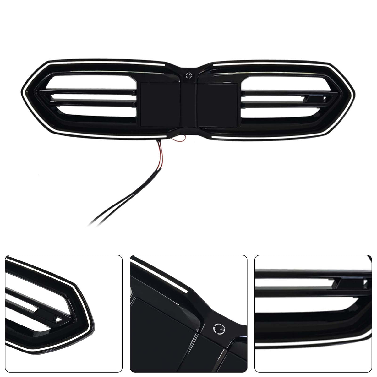Black Front Bumper Grill Grille Fit BMW F70 F74 M235 2025-2026 4door W/LED