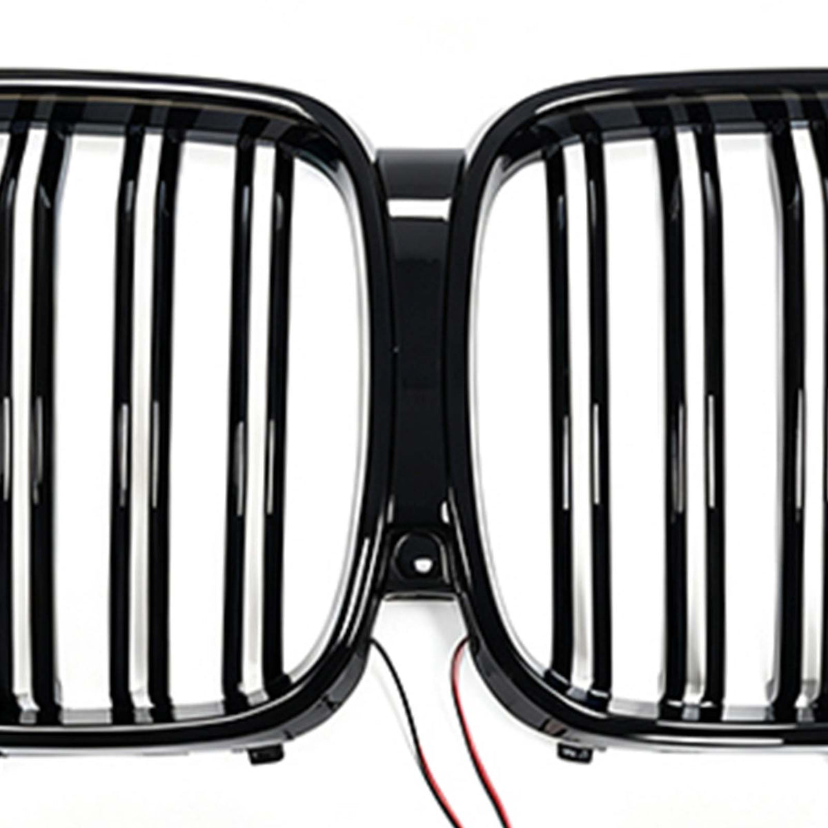 Double Slat Black Front Kidney Grille Fit BMW X5 G05 2019-2022 W/LED
