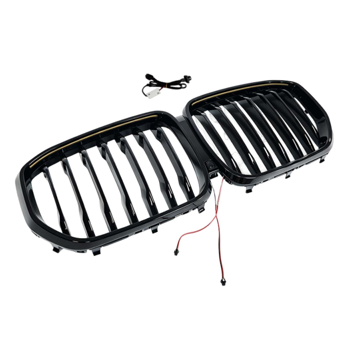 Single Gloss Black Front Kidney Grille Fit BMW X5 G05 2019-2022 W/LED