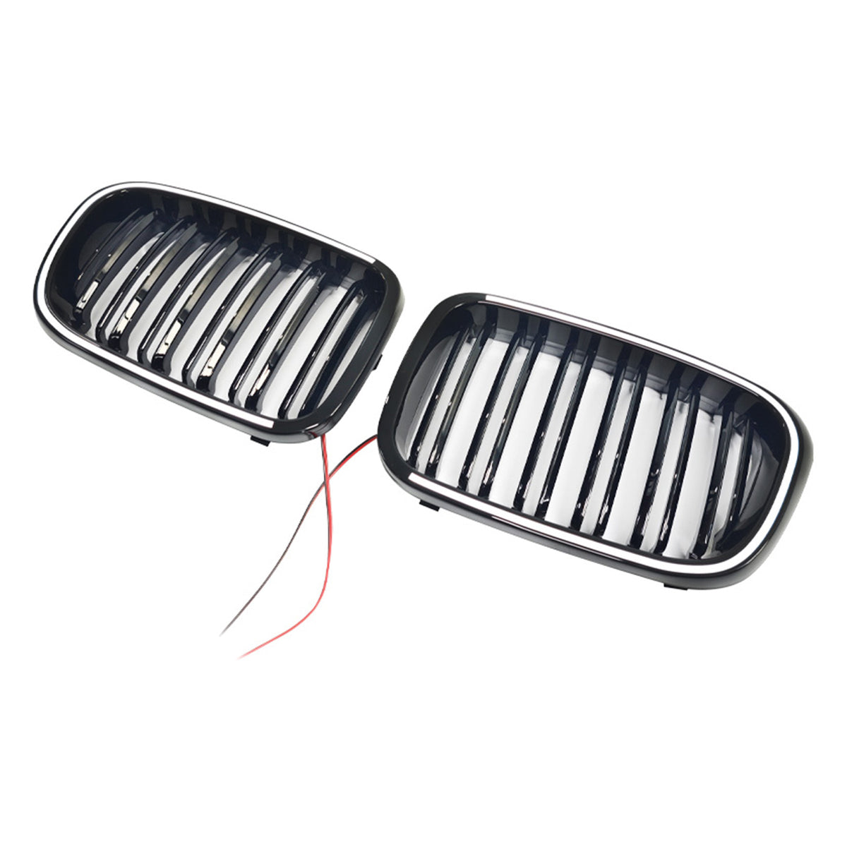 Gloss Black Front Kidney Bumper Grill Grille Fit BMW E46 2-Door 1998-2001 W/LED