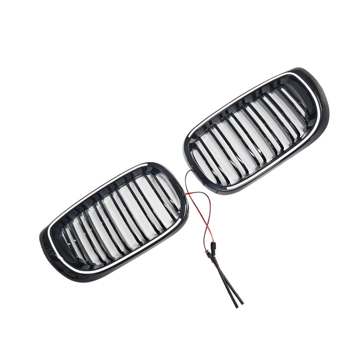Black Front Bumper Grille Fit BMW 3 Series E46 4-Door LCI 2002-2005 W/LED