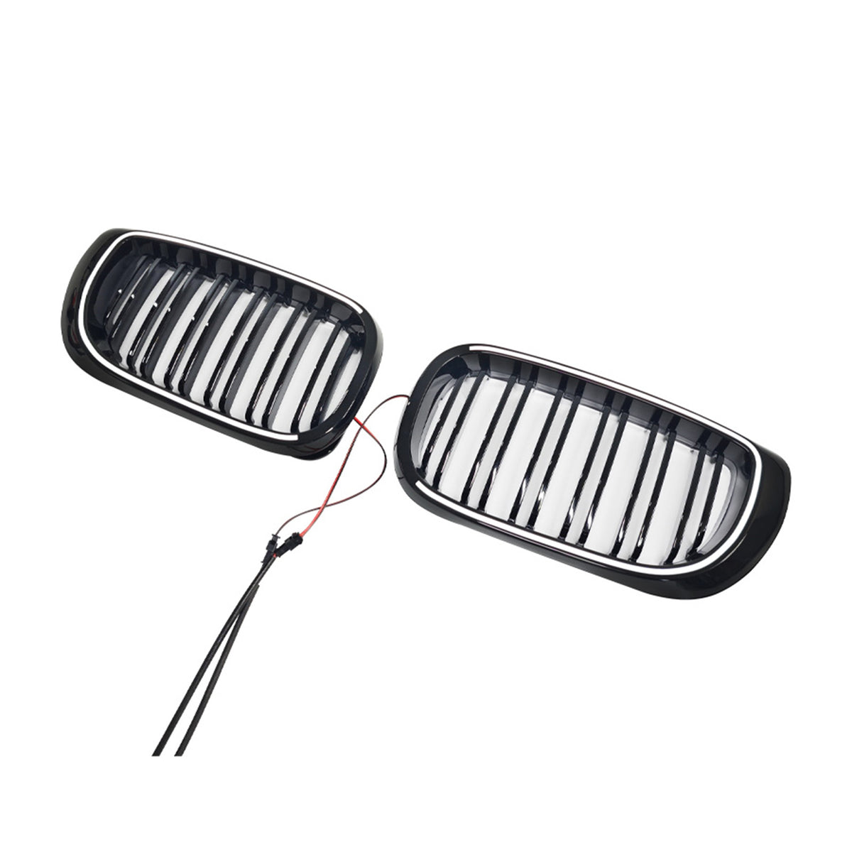 Black Front Bumper Grille Fit BMW 3 Series E46 4-Door LCI 2002-2005 W/LED