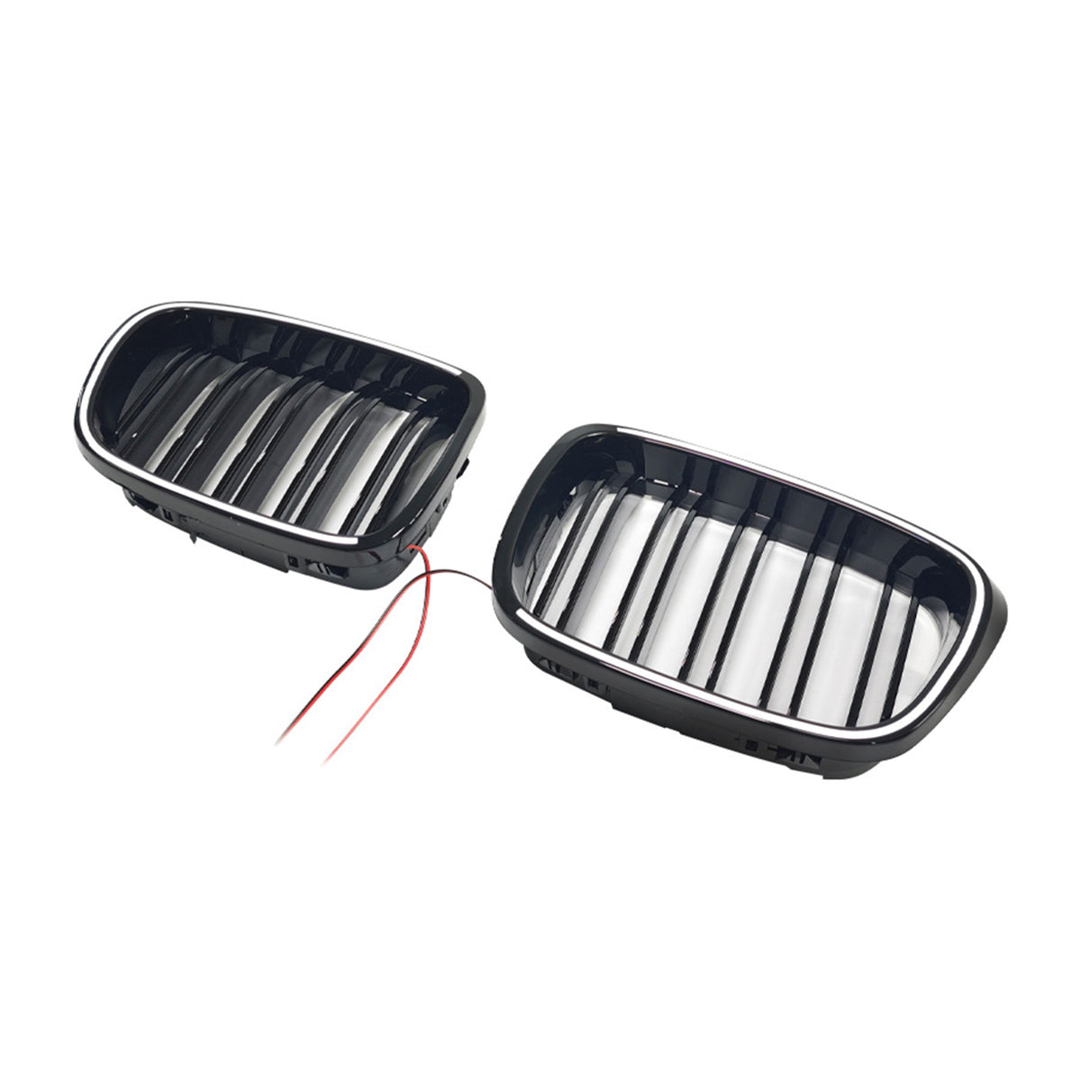 Gloss Black Front Kidney Grill Grille Fit BMW 5 Series E39 1998-2003 W/LED