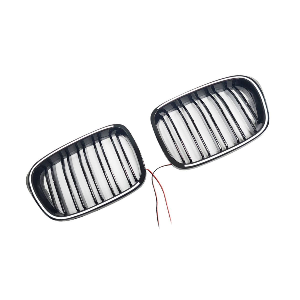 Gloss Black Front Kidney Grill Grille Fit BMW 5 Series E39 1998-2003 W/LED