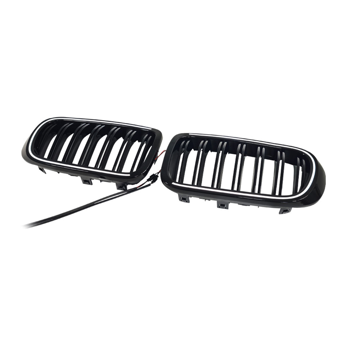 Gloss Black Front Bumper Kidney Grille Fit BMW X3 X4 F25 F26 2014-2017 W/LED