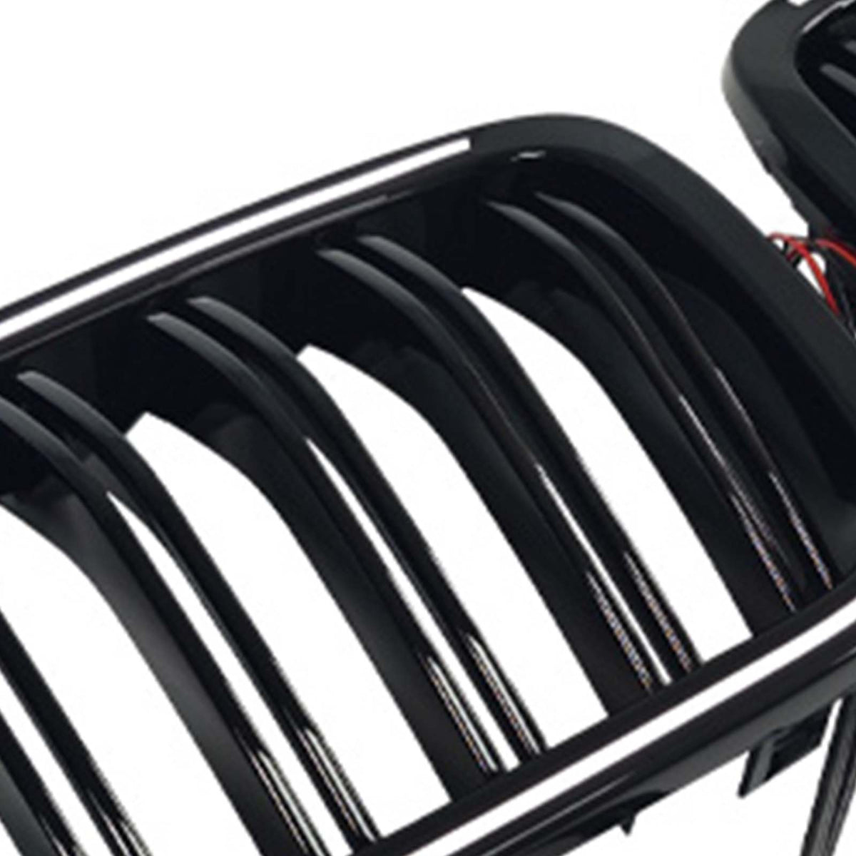 Gloss Black Front Bumper Kidney Grille Fit BMW X3 X4 F25 F26 2014-2017 W/LED