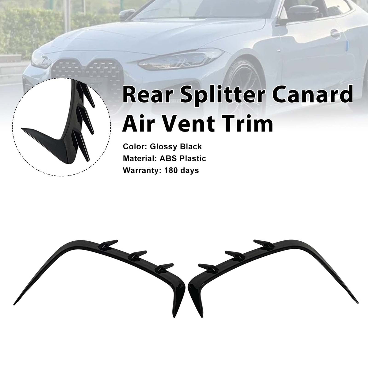 Rear Bumper Splitter Canard Air Vent Trim Fit BMW 4 Series Coupe G22 2021-2026