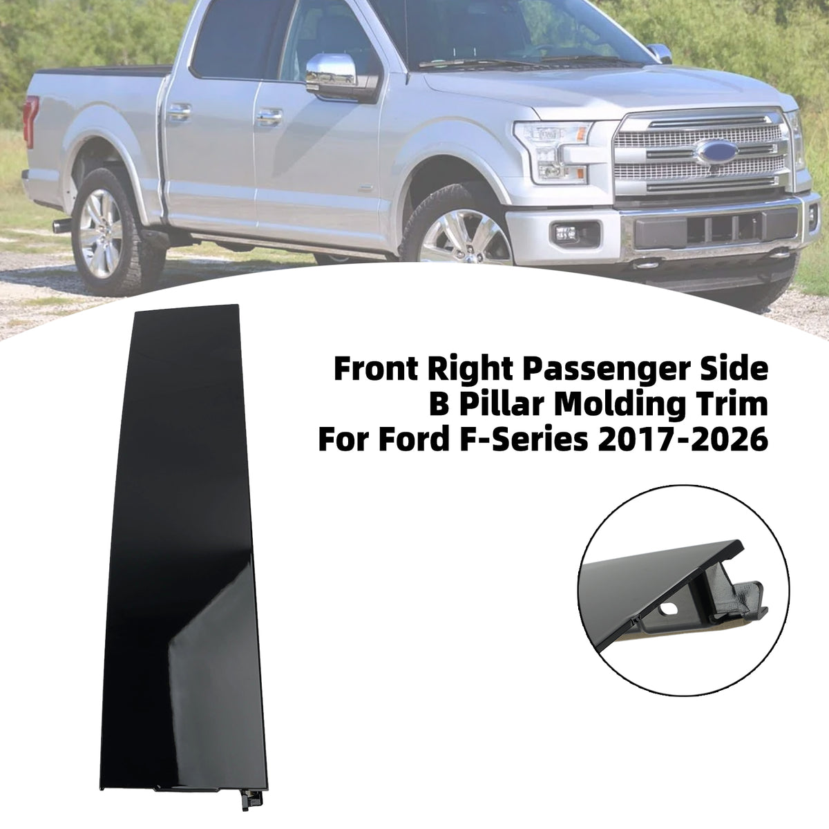 Front Right Passenger Side B Pillar Molding Trim For Ford F-Series 2017-2026