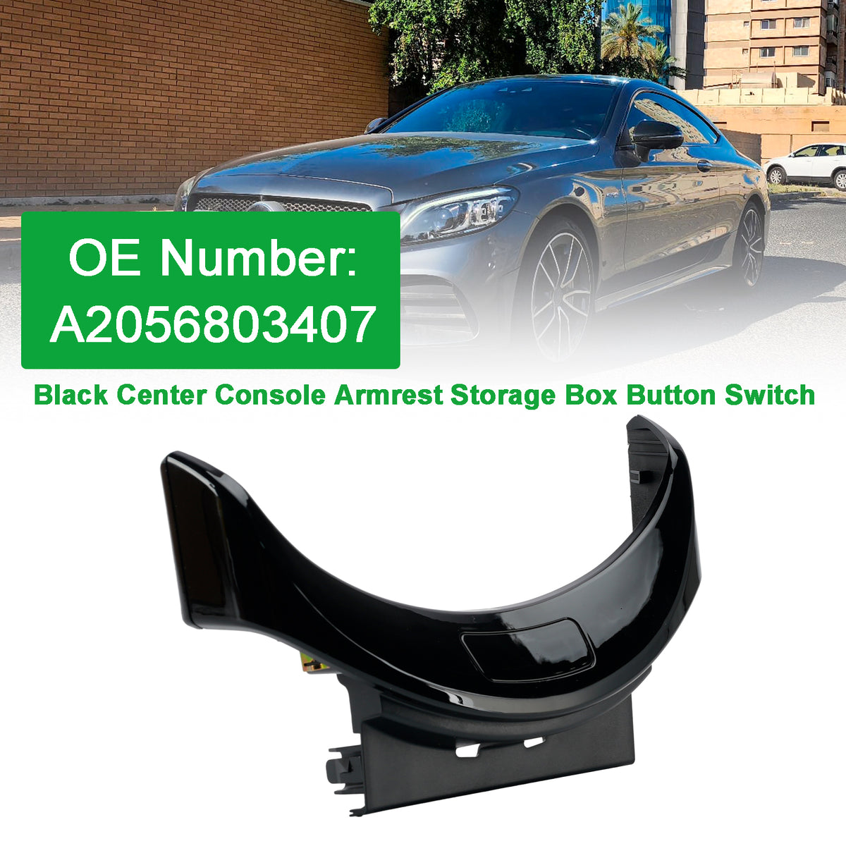 Black Center Armrest Box Button Switch A2056803407 For Benz W205 W253 2015-2020