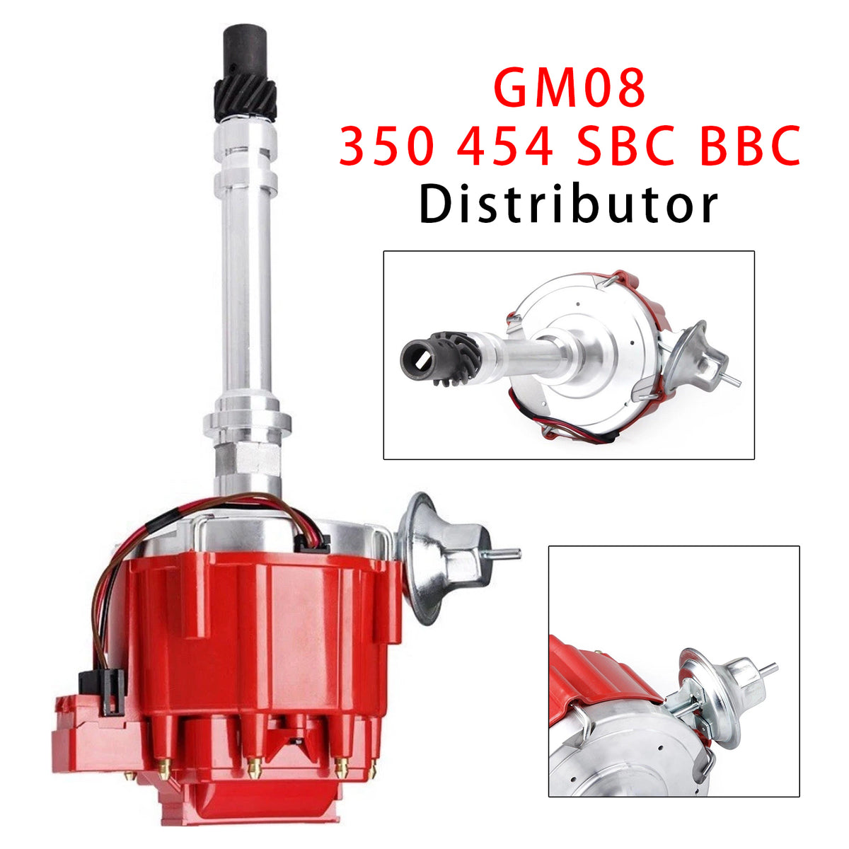 Distributor w/ 65K Volt High 9000RPM For Racing Chevy V8 HEI 350 454 SBC BBC