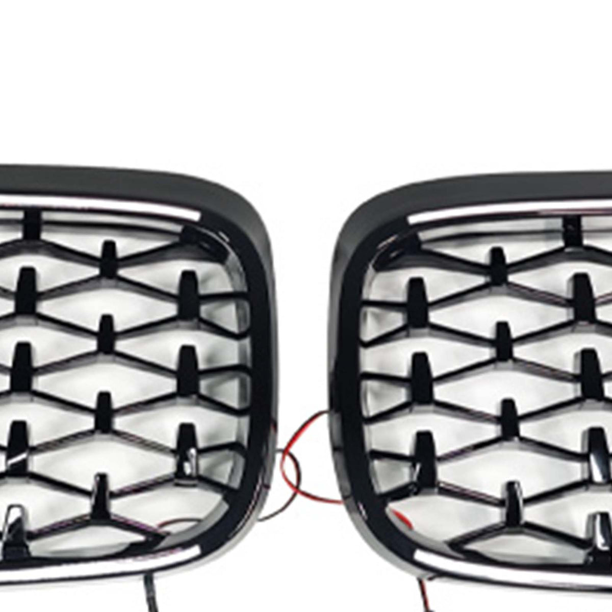 Black Front Bumper Grill Grille Fit BMW X2 Series F39 2018-2023 Diamond