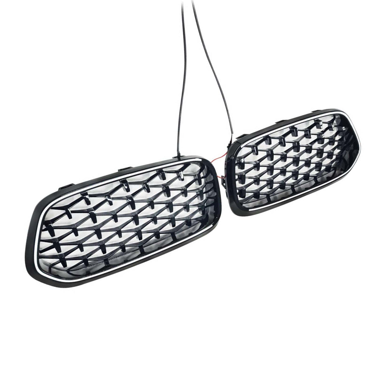 Black Front Bumper Grill Grille Fit BMW X2 Series F39 2018-2023 Diamond