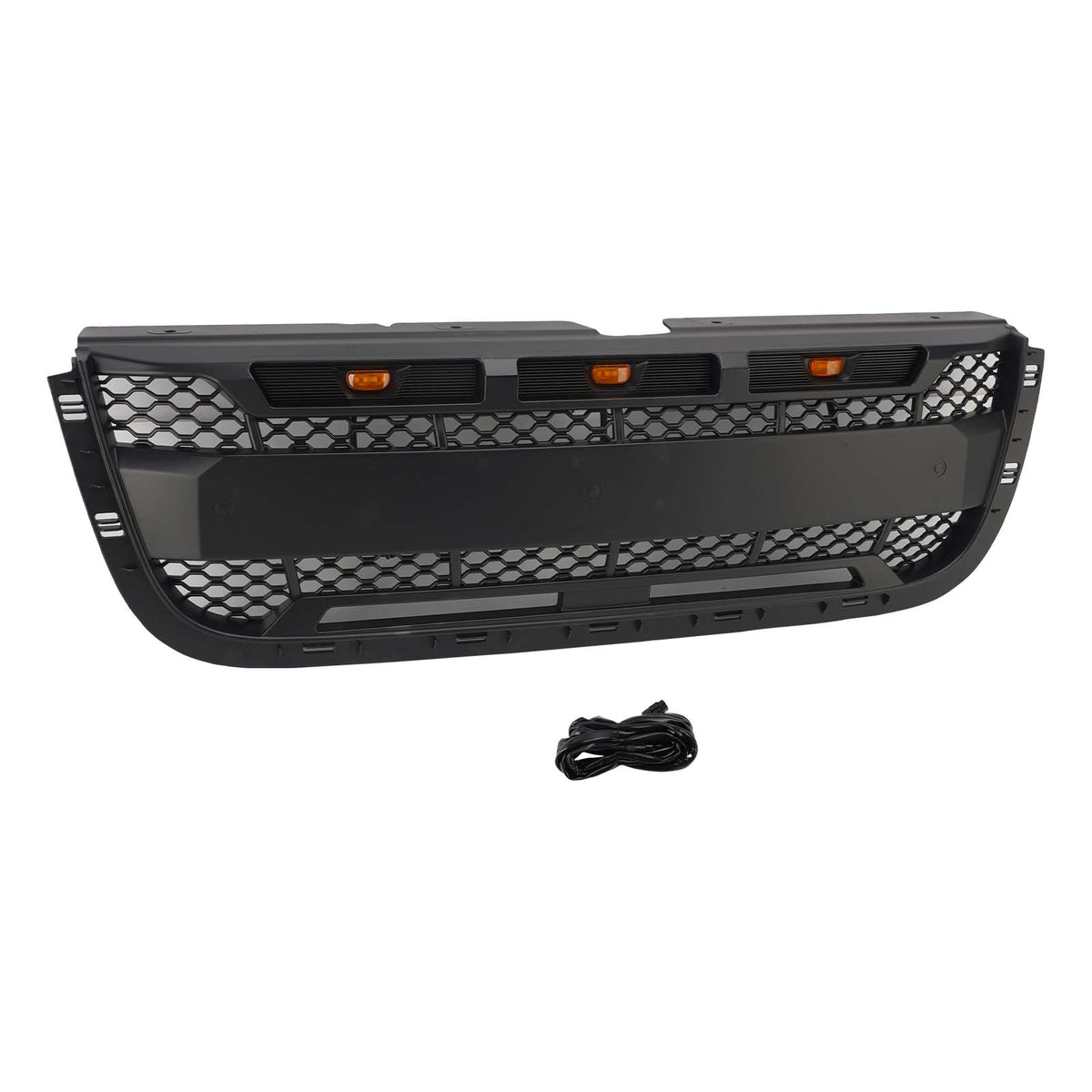 Matt Black Front Bumper Grill Grille Fit Ford Ranger 2001-2003 With LED Light